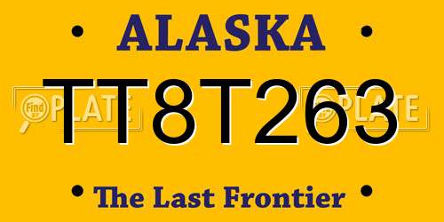 TT8T263 Alaska License Plate