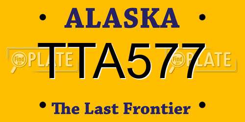 TTA577 Alaska License Plate