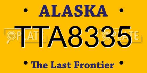 TTA8335 Alaska License Plate