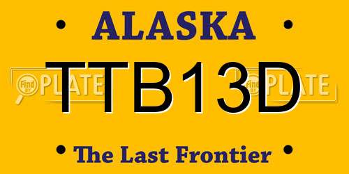 TTB13D Alaska License Plate