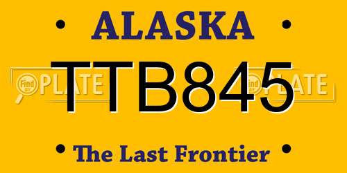 TTB845 Alaska License Plate