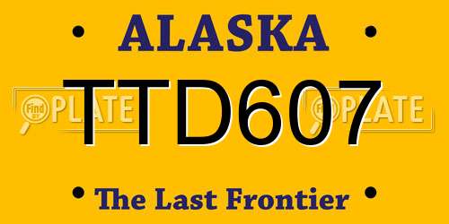 TTD607 Alaska License Plate