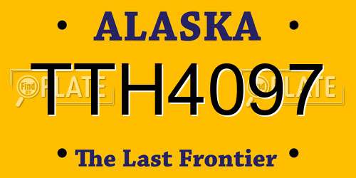 TTH4097 Alaska License Plate