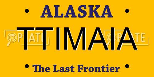 TTIMAIA Alaska License Plate