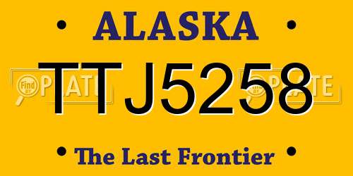 TTJ5258 Alaska License Plate