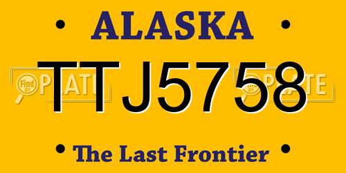 TTJ5758 Alaska License Plate