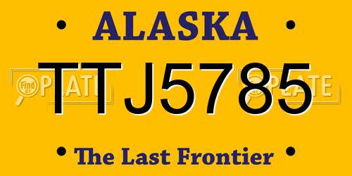 TTJ5785 Alaska License Plate