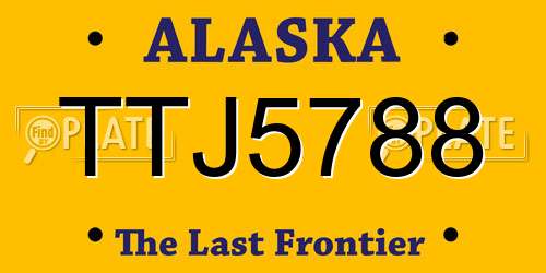 TTJ5788 Alaska License Plate