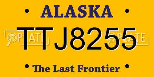 TTJ8255 Alaska License Plate