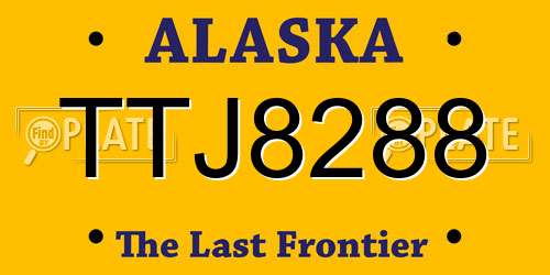 TTJ8288 Alaska License Plate