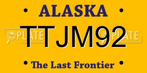 TTJM92 Alaska License Plate