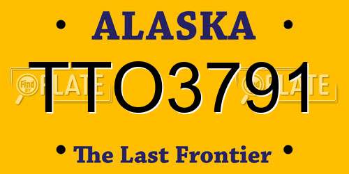TTO3791 Alaska License Plate
