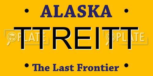 TTREITT Alaska License Plate