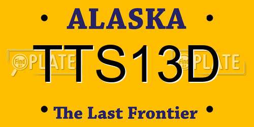 TTS13D Alaska License Plate