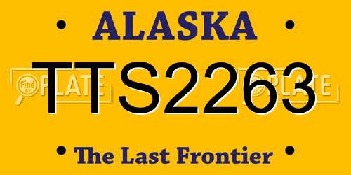 TTS2263 Alaska License Plate
