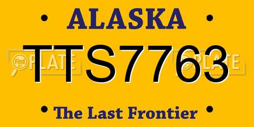 TTS7763 Alaska License Plate