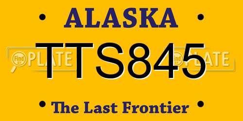 TTS845 Alaska License Plate