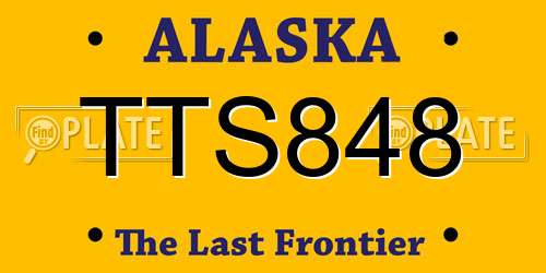 TTS848 Alaska License Plate