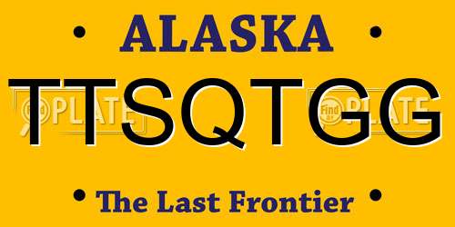 TTSQTGG Alaska License Plate