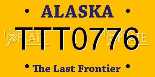 TTT0776 Alaska License Plate