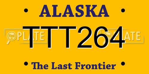 TTT264 Alaska License Plate