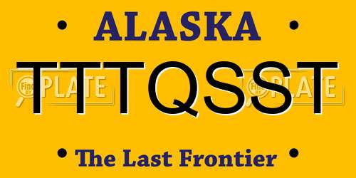 TTTQSST Alaska License Plate