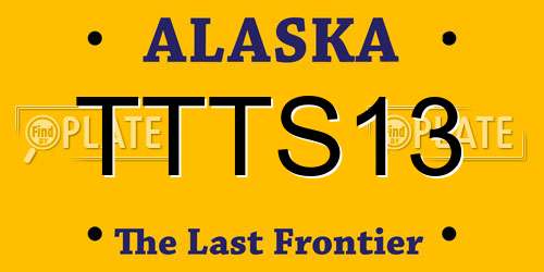 TTTS13 Alaska License Plate