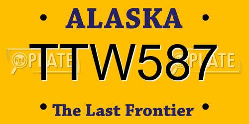 TTW587 Alaska License Plate