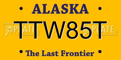 TTW85T Alaska License Plate