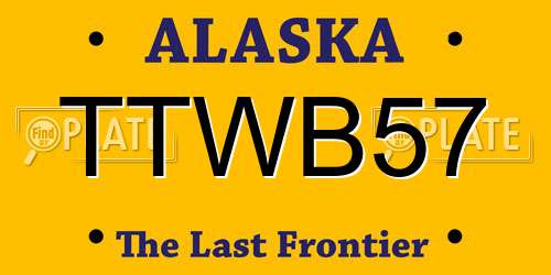 TTWB57 Alaska License Plate