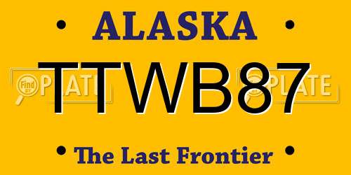 TTWB87 Alaska License Plate