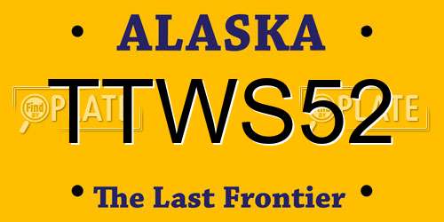 TTWS52 Alaska License Plate