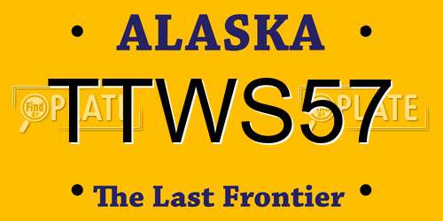 TTWS57 Alaska License Plate