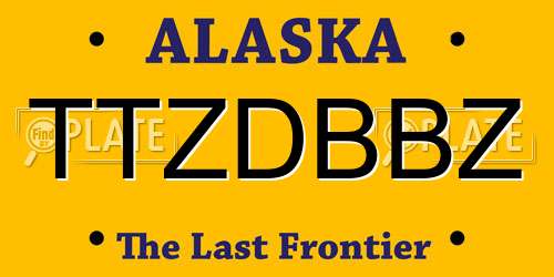 TTZDBBZ Alaska License Plate
