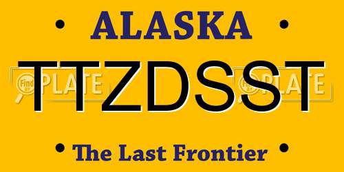 TTZDSST Alaska License Plate