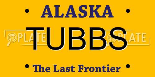 TUBBS Alaska License Plate