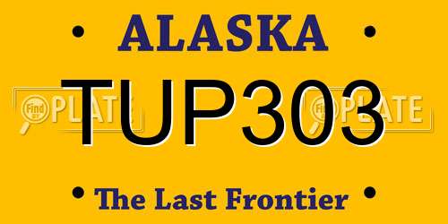 TUP303 Alaska License Plate