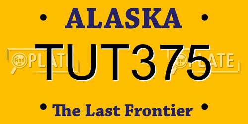 TUT375 Alaska License Plate