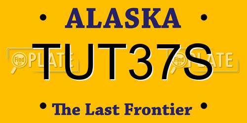 TUT37S Alaska License Plate