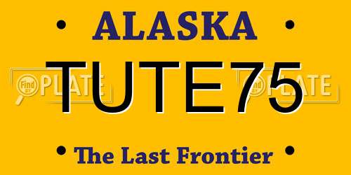 TUTE75 Alaska License Plate