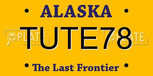 TUTE78 Alaska License Plate