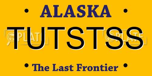 TUTSTSS Alaska License Plate