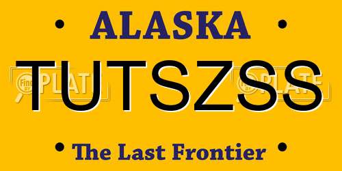 TUTSZSS Alaska License Plate