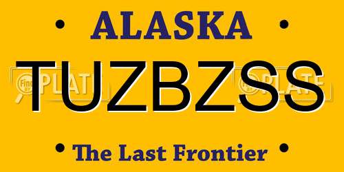 TUZBZSS Alaska License Plate