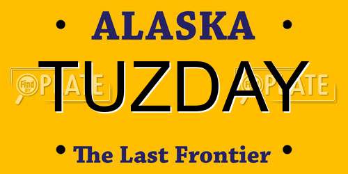TUZDAY Alaska License Plate