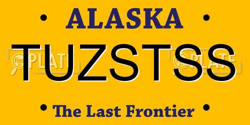 TUZSTSS Alaska License Plate