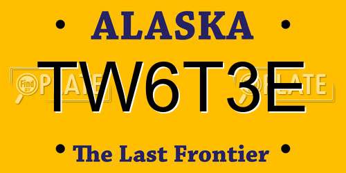 TW6T3E Alaska License Plate