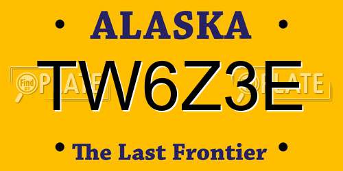 TW6Z3E Alaska License Plate