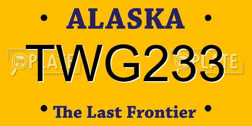TWG233 Alaska License Plate