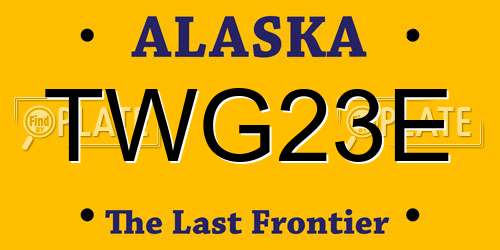 TWG23E Alaska License Plate
